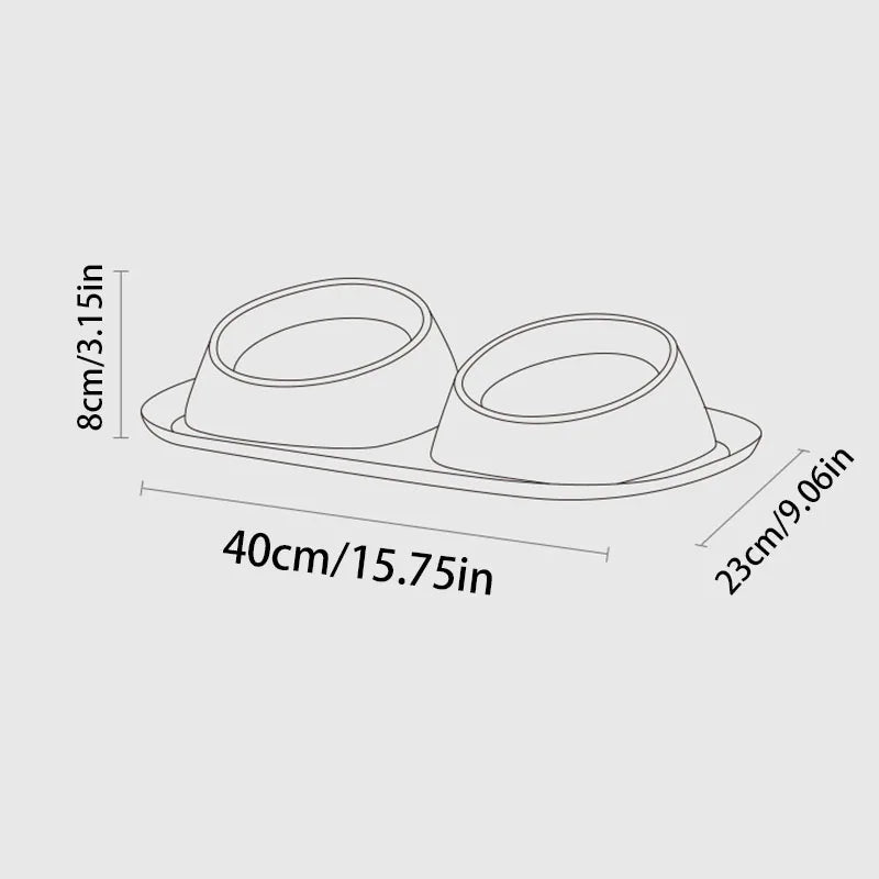 Stainless Steel Pet Bowls Double Bowl Set for Dogs & Cats - Non-Slip Food Water Feeder Dish