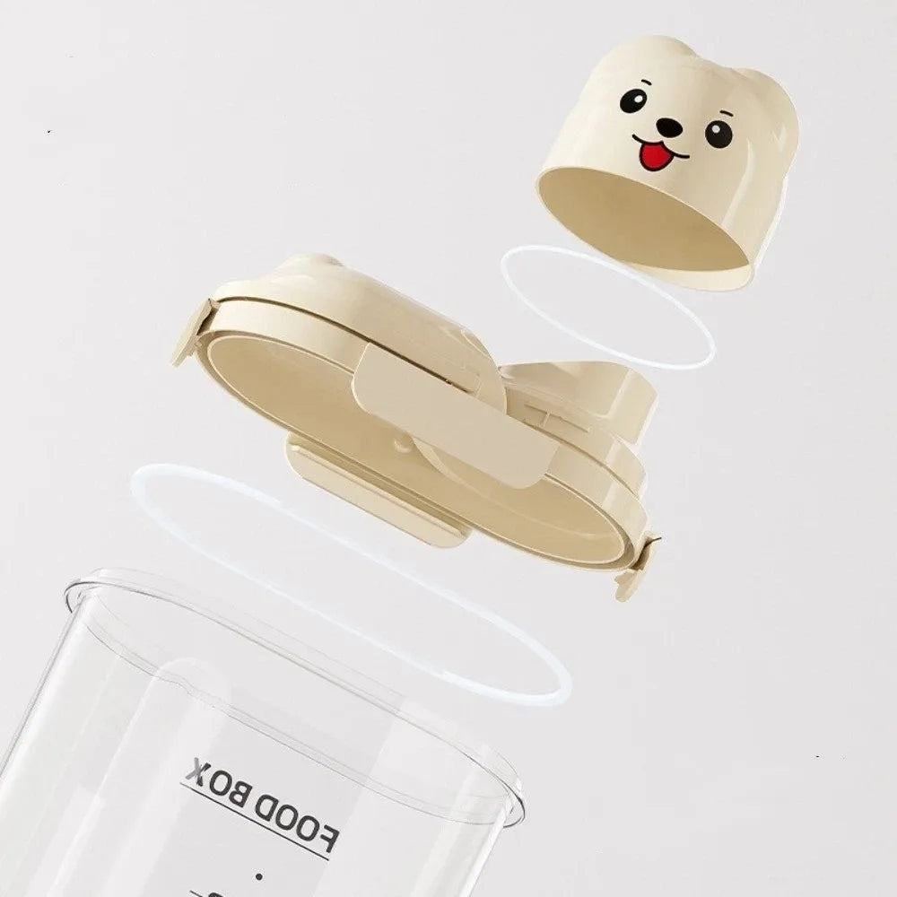 Large Capacity Dog Food Storage Box Transparent Leak Proof Airtight Storage Jars with Scale Moisture-proof