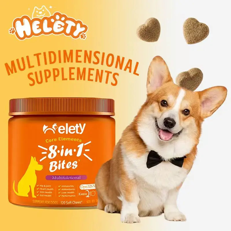 Dog Multivitamin, Chewable Dog Vitamins and Supplements for Hip & Joints, Skin & Coat, Omega 3 Fish Oil for Dogs- Senior & Puppy