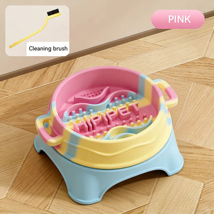 Innovative Silicone Slow Feeder Bowl with Handle for Small Dogs – Anti-Choke Non-Slip Slow Feeding Mat To Promote Healthy Eating