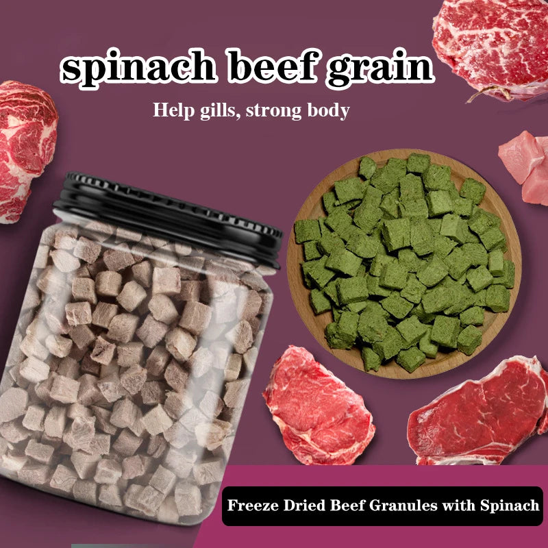 Freeze-Dried Spinach Beef Bits Cat Treats Dog Training Snacks Pet Food Cats Dogs