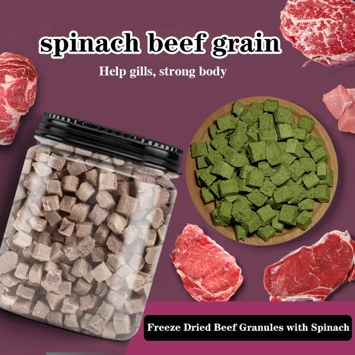 Freeze-Dried Spinach Beef Bits Cat Treats Dog Training Snacks Pet Food Cats Dogs