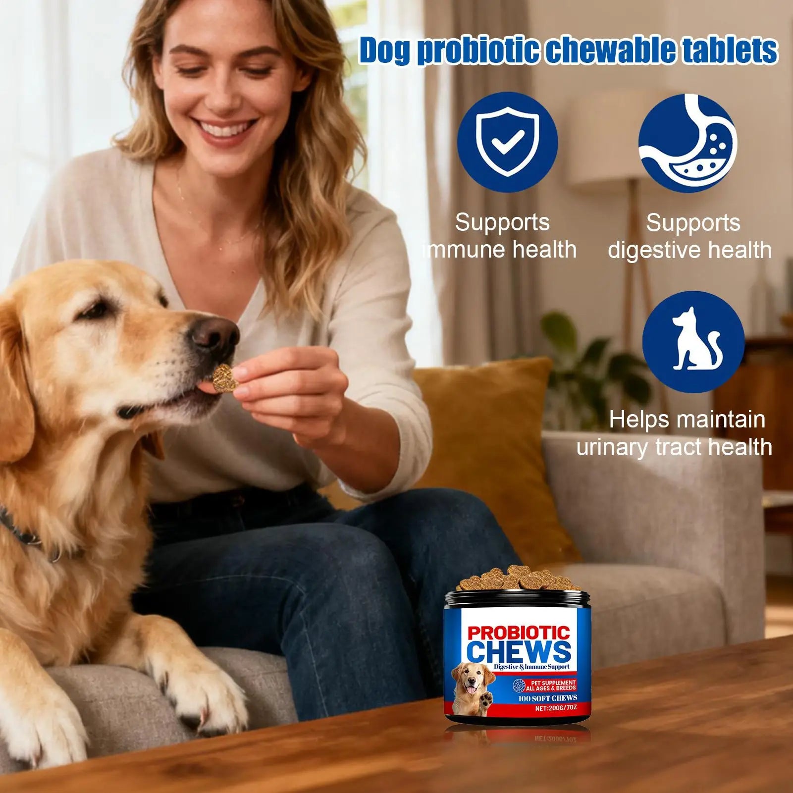 Dog Gut Health Supplement 200g Skin Care Natural Small Dog Itchy Skin Relief Tablets For After Meal Seasonal Changes Food