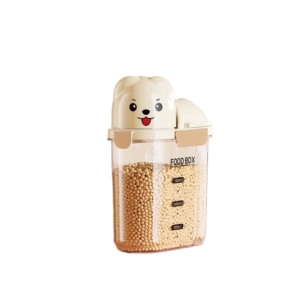 Large Capacity Dog Food Storage Box Transparent Leak Proof Airtight Storage Jars with Scale Moisture-proof