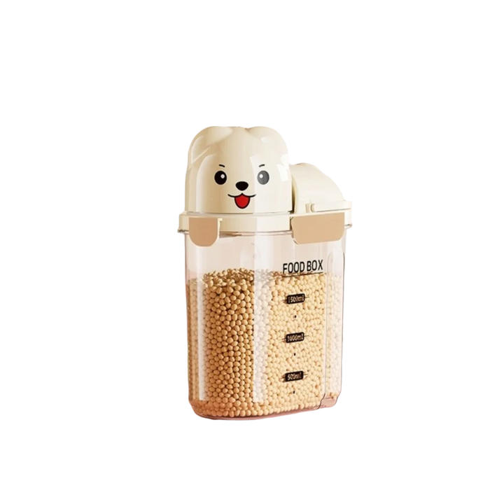 Large Capacity Dog Food Storage Box Transparent Leak Proof Airtight Storage Jars with Scale Moisture-proof