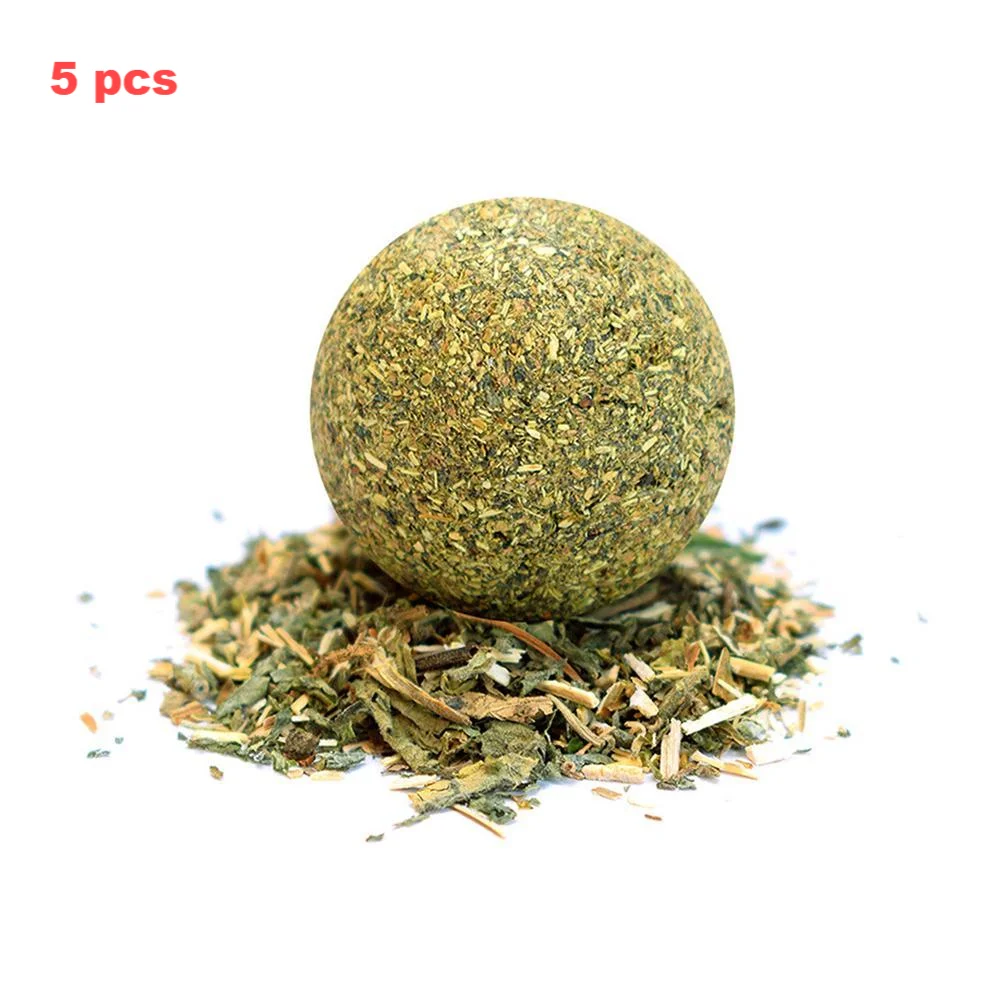 1~5PCS Natural Catnip Cat Wall Stick-on Ball Toys Treats Healthy Natural Removes Hair Balls To Promote Digestion Cat Grass Snack