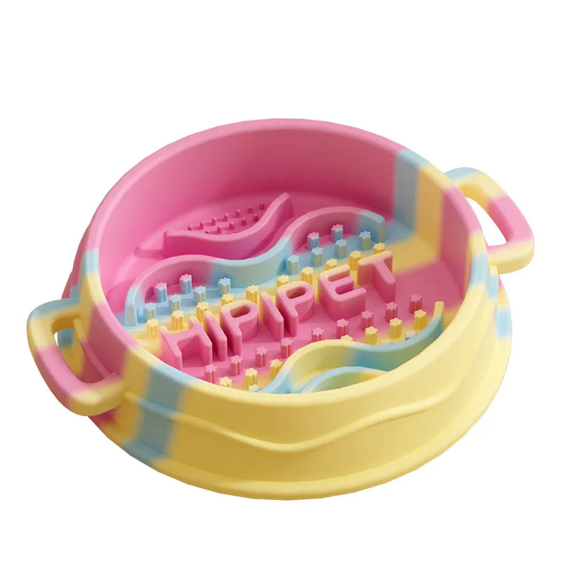 Innovative Silicone Slow Feeder Bowl with Handle for Small Dogs – Anti-Choke Non-Slip Slow Feeding Mat To Promote Healthy Eating